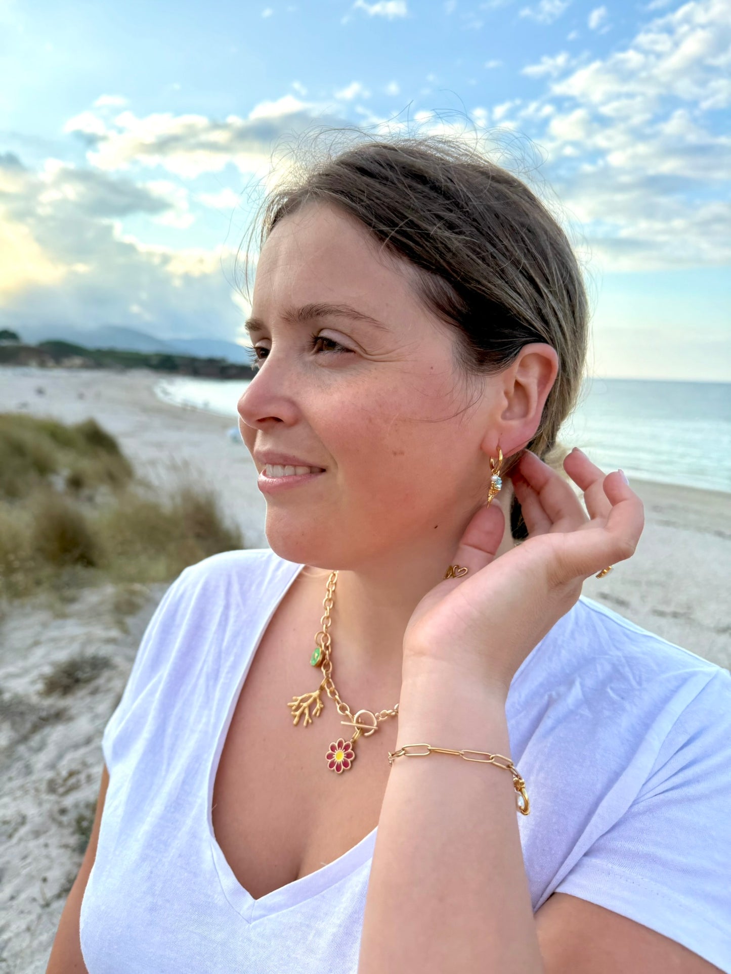 Pendientes mar de lujo