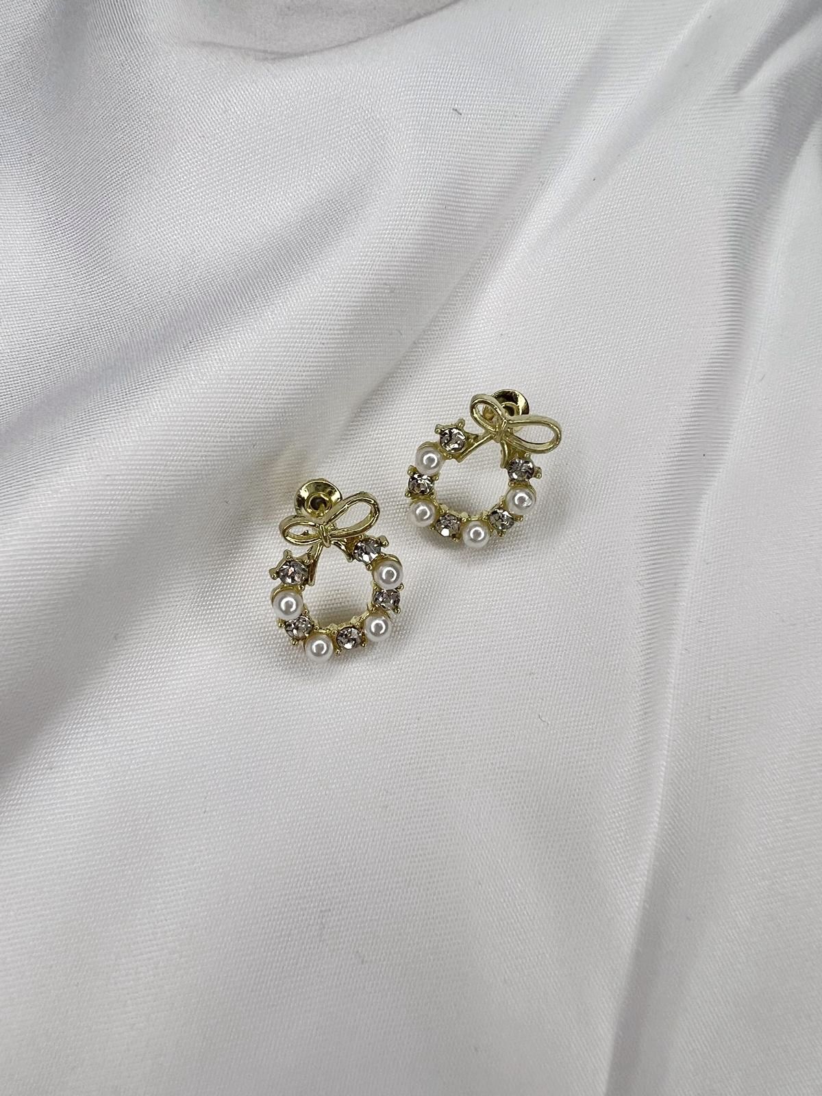Pendientes Lazo Perlado