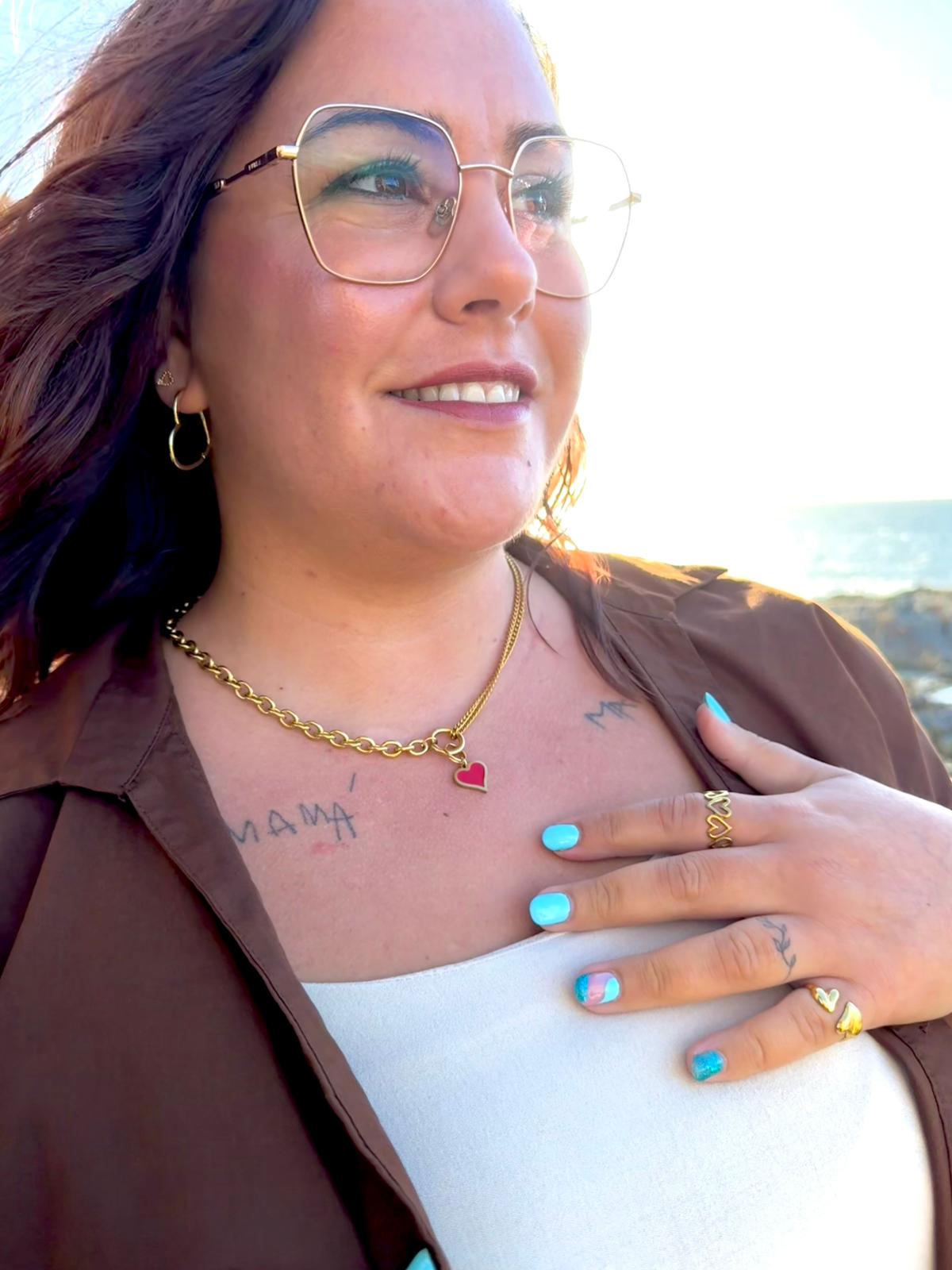 Collar corazón dorado